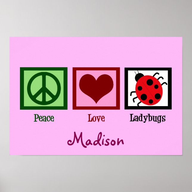 Póster Peace Love Ladybugs (Frente)