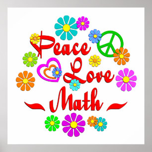 Póster Peace Love Math