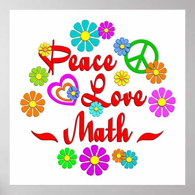 Póster Peace Love Math (Frente)