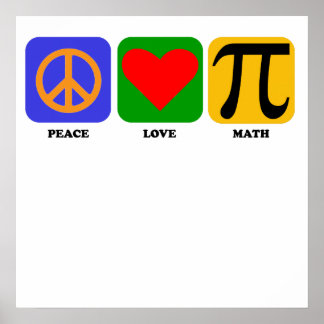 Póster Peace Love Math