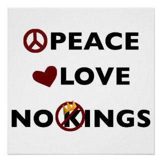 Póster Peace Love No Kings Symbols Inspirational
