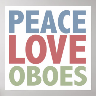 Póster Peace Love Oboes