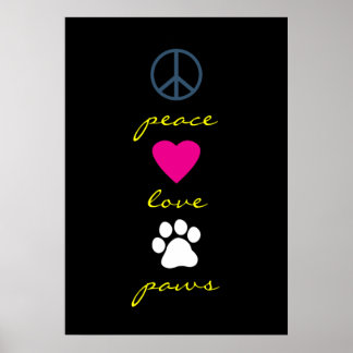 Póster Peace Love Paws