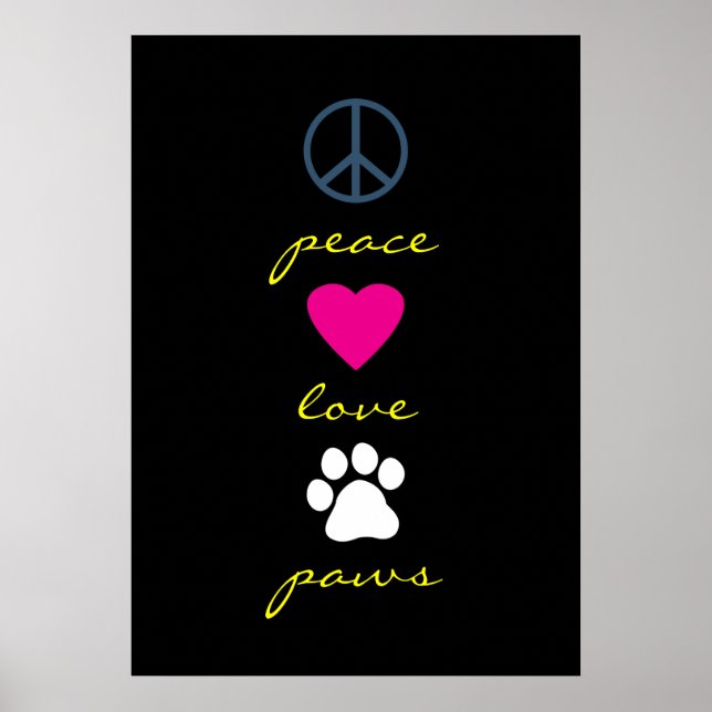 Póster Peace Love Paws (Frente)