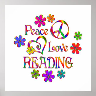 Póster Peace Love Reading