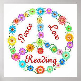 Póster Peace Love Reading