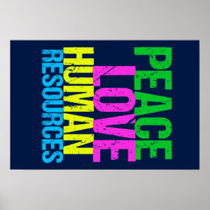 Póster Peace Love Recursos Humanos