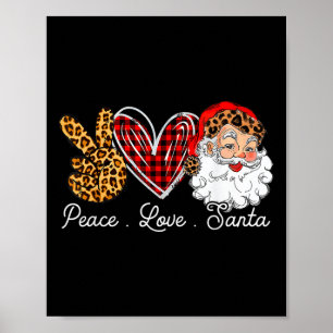 Póster Peace Love Santa Leopard Buffalo Navidades 2021