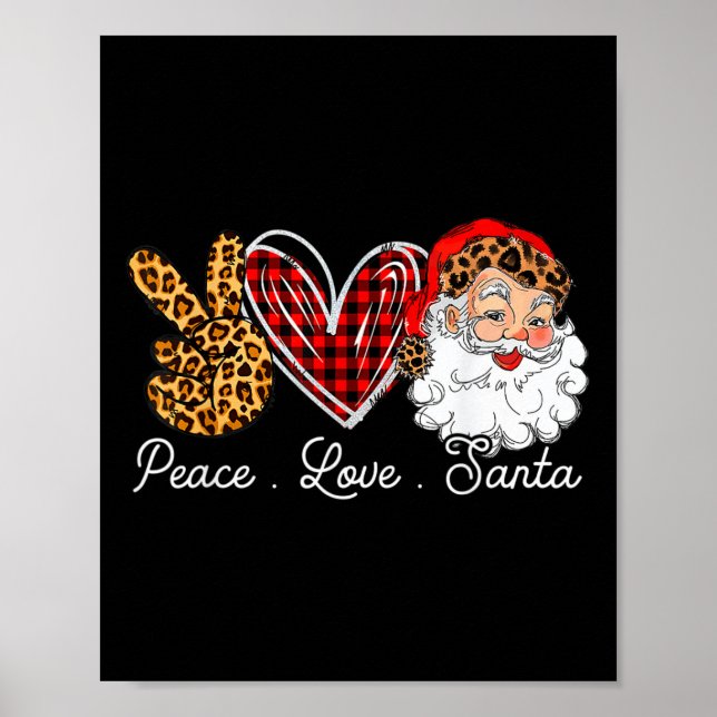 Póster Peace Love Santa Leopard Buffalo Navidades 2021 (Frente)