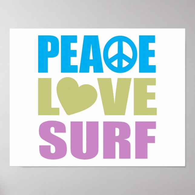 Póster Peace Love Surf (Frente)