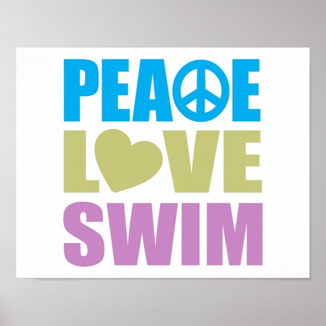 Póster Peace Love Swim (Frente)