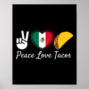 Póster Peace Love Tacos Cinco De Mayo