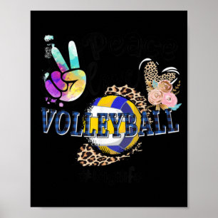 Póster Peace Love Volleyball Gigi Life Mom Grandma Leopar