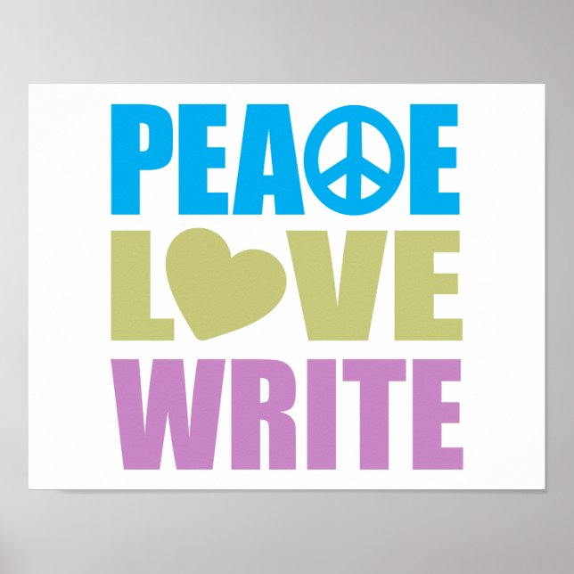 Póster Peace Love Write (Frente)