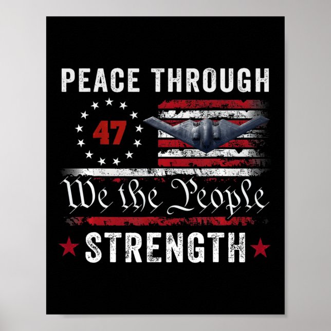 Póster Peace Through Strength Trump Operation Midnight Ha (Frente)