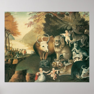 Póster Peaceable Kingdom by Edward Hicks Vintage Folk Art