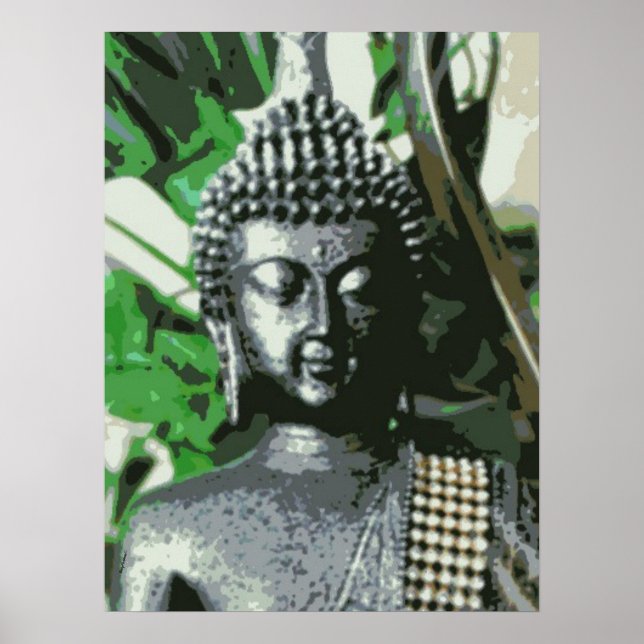 Póster Peaceful Buddha Meditation Poster – Centered Zen A (Frente)