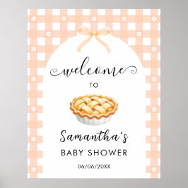 Póster Peach Coquette Pie Baby Shower Welcome
