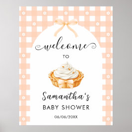 Póster Peach Coquette Pumpkin Pie Baby Shower Welcome
