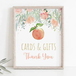 Póster Peach Floral Greenereneration Birthday Cards & Gif