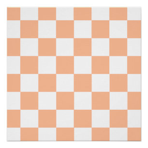Póster Peach Fuzz Checkered Gingham Pattern