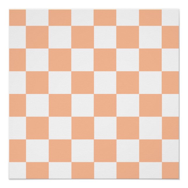 Póster Peach Fuzz Checkered Gingham Pattern (Anverso)