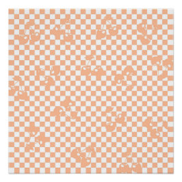 Póster Peach Fuzz Cherry Gingham Pattern