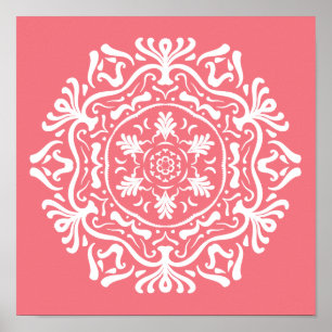 Póster Peach Mandala