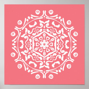 Póster Peach Mandala