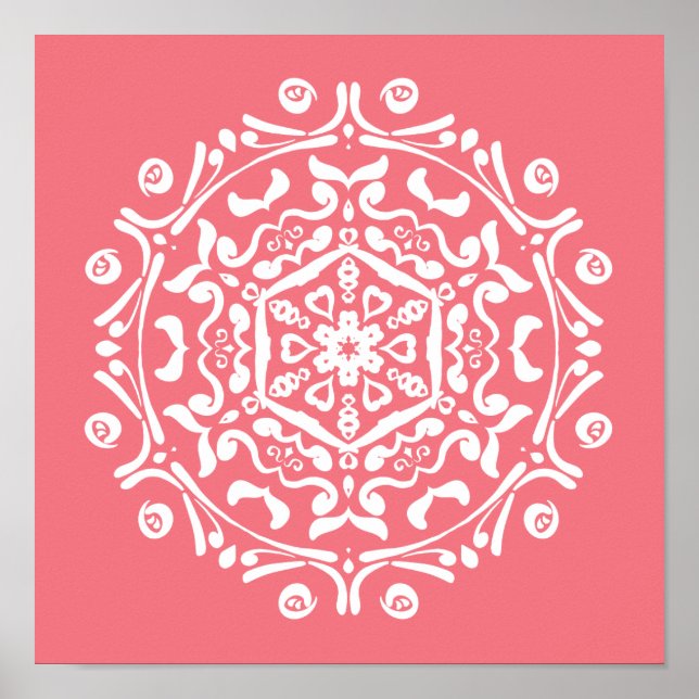 Póster Peach Mandala (Frente)