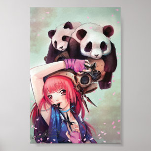 Póster Peach Ninja Pandas
