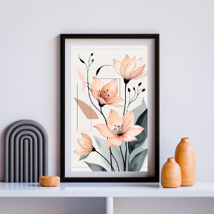 Póster Peach Petals & Lines Wall art
