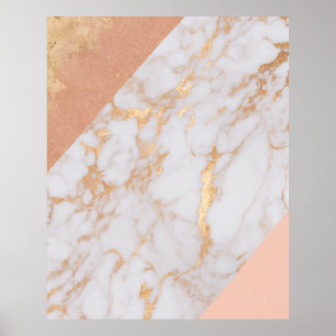 Póster Peachy Marble Elegance