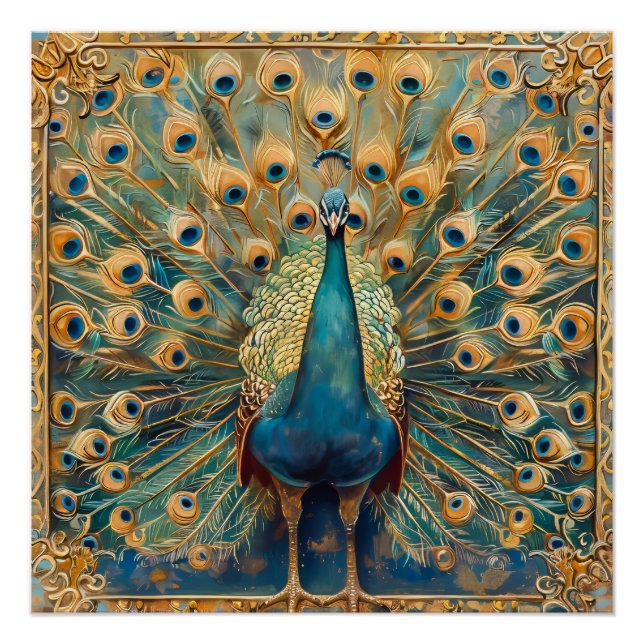 Póster Peacock Art Nouveau (Anverso)