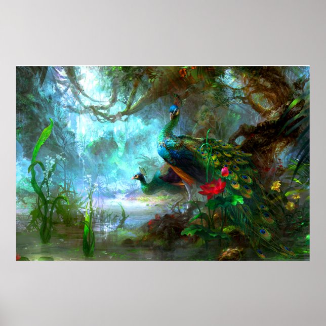 Póster Peacock Bird Photo Nature Wall Poster (Frente)