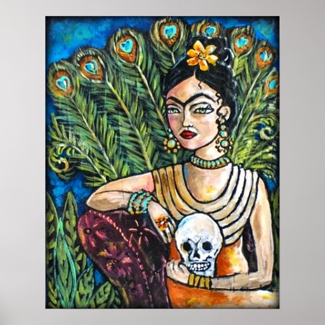 Póster Peacock Frida Kahlo y Poster de cráneo (Frente)