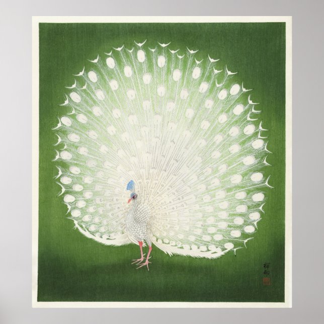 Póster Peacock japonés de Ohara Koson (Frente)
