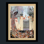 Póster "Peacock on the Terrace" Art Deco 16x20<br><div class="desc">"Peacock on the Terrace" Art Deco 16x20 Ca. 1920</div>