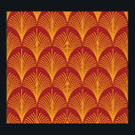 Póster Peacock Oro Rojo: Art Deco.<br><div class="desc">Diseño de fondo de fondo de fondo de papel pintado de palo de pavo real de color rojo y dorado de color crudo de estilo Art Deco de época. Escalas de pavo real de arte deco en rojo y oro rico. patrón, fondo, abstracto, textura, decoración, vintage, ilustracion, retro, línea, sin...</div>