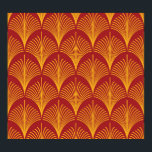 Póster Peacock Oro Rojo: Art Deco.<br><div class="desc">Diseño de fondo de fondo de fondo de papel pintado de palo de pavo real de color rojo y dorado de color crudo de estilo Art Deco de época. Escalas de pavo real de arte deco en rojo y oro rico. patrón, fondo, abstracto, textura, decoración, vintage, ilustracion, retro, línea, sin...</div>
