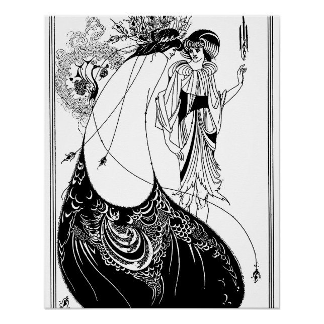 Póster Peacock Skirt Beardsley Art Nouveau (Anverso)