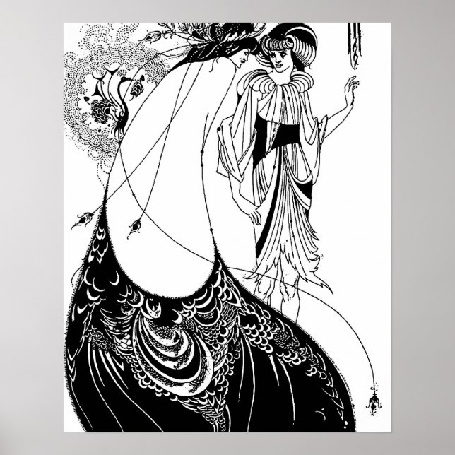 Póster Peacock Skirt Beardsley Nouveau (Frente)