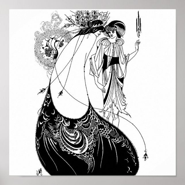 Póster Peacock Skirt Beardsley Nouveau (Frente)