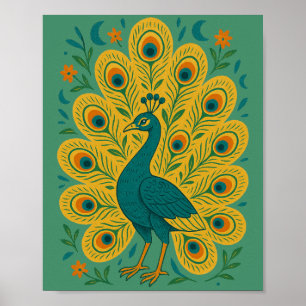 Póster Peacock vintage