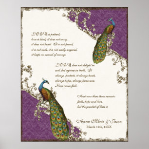Póster Peacock Vintage y Etchings - Boda personalizado