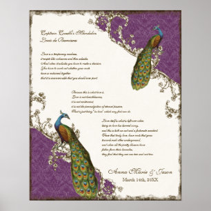 Póster Peacock Vintage y Etchings - Boda personalizado