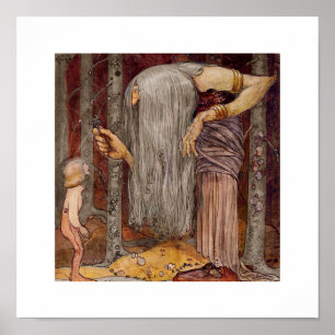 Póster Peaje que le ofrece a un niño pequeño una peluca