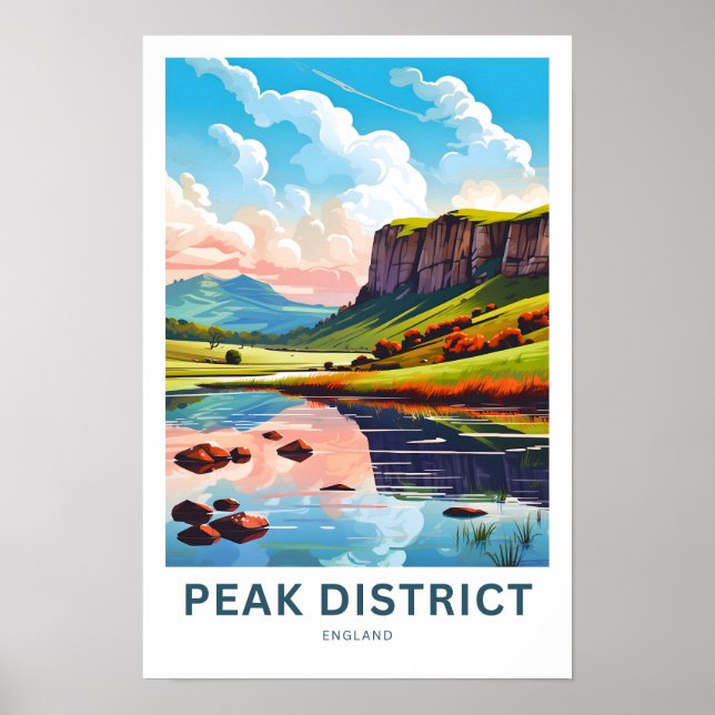 Póster Peak District England Travel Print (Frente)
