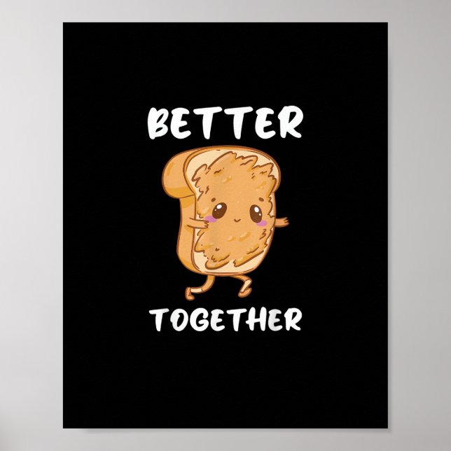 Póster Peanut Butter Jelly Cute Couple Better Together De (Frente)