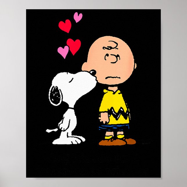 Póster Peanuts - And Charlie Dog Kisses Valentine Wishes  (Frente)